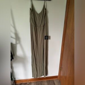 NEW Lulus Sage Green Maxi dress with Slit and Adjustable Straps!